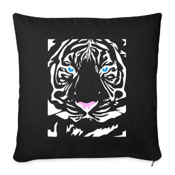 Siberian Tiger Cat Lion Lion Cougar Cat Wild - Sofa pillowcase 17,3'' x 17,3'' (45 x 45 cm) - black - Front