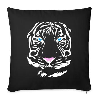 Siberian Tiger Design Cat Lion Lion Cat Wild - Sofa pillowcase 17,3'' x 17,3'' (45 x 45 cm) - black - Front