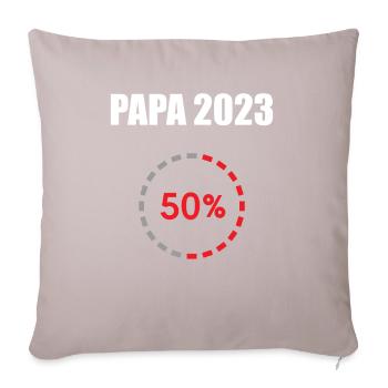 Papa 2023 Loading Vaterschaft Vater Werden Dad - Sofakissenbezug 45 x 45 cm - helles Taupe - Vorne