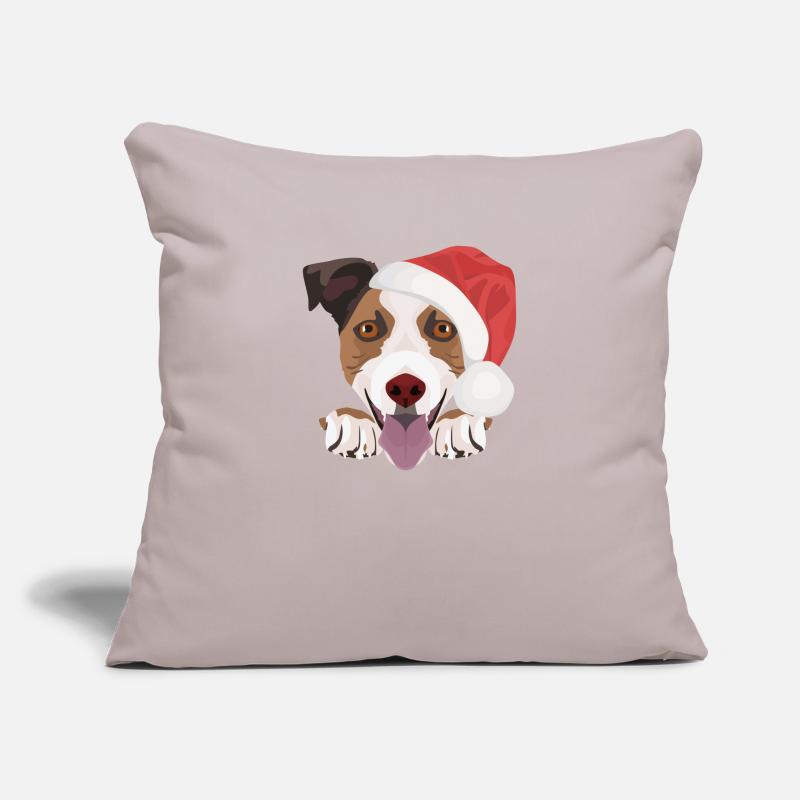 Jack Russell Terrier Joyeux Noël Housse de coussin décorative 45 x 45 cm