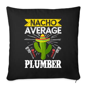 Cinco de Mayo Nacho Average Plumber Kl - Sofa pillowcase 17,3'' x 17,3'' (45 x 45 cm) - black - Front