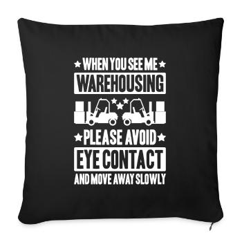Spécialiste de la logistique d’entrepôt Entrepôt - Housse de coussin décorative 45 x 45 cm - noir - Devant