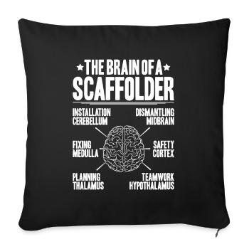 Échafaudage Échafaudage Échafaudage - Housse de coussin décorative 45 x 45 cm - noir - Devant