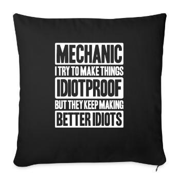 Mécanicien Mécanicien Mécanicien - Housse de coussin décorative 45 x 45 cm - noir - Devant