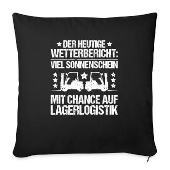 Fachkraft für Lagerlogistik Warehouse Worker Lager - Sofakissenbezug 45 x 45 cm - Schwarz - Vorne