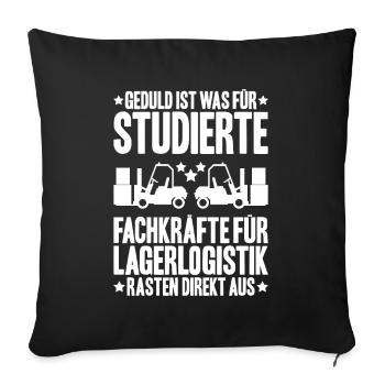 Fachkraft für Lagerlogistik Warehouse Worker Lager - Sofakissenbezug 45 x 45 cm - Schwarz - Vorne