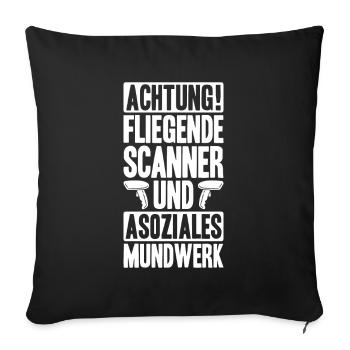 Fachkraft für Lagerlogistik Warehouse Worker Lager - Sofakissenbezug 45 x 45 cm - Schwarz - Vorne