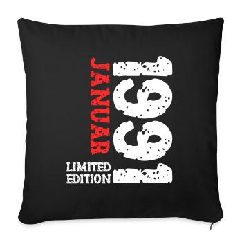 1991 janvier édition limitée déco tenue d’anniversaire - Housse de coussin décorative 45 x 45 cm - noir - Devant