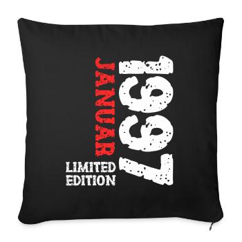 1997 janvier édition limitée déco tenue d’anniversaire - Housse de coussin décorative 45 x 45 cm - noir - Devant