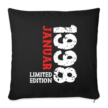 1998 janvier édition limitée déco tenue d’anniversaire - Housse de coussin décorative 45 x 45 cm - noir - Devant