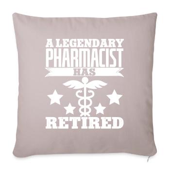 Retired pharmacist A legendary pharmacist ha - Sofa pillowcase 17,3'' x 17,3'' (45 x 45 cm) - light taupe - Front