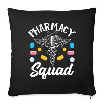 Pharmacie Squad Pharmacien Leprechaun St. Patrick’s - Housse de coussin décorative 45 x 45 cm - noir - Devant