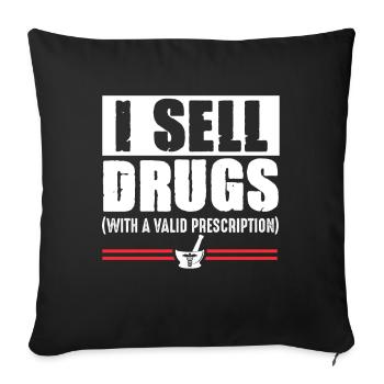 Peace Love Pharmacy Pharmacist Pharmacist Pharmaci - Sofa pillowcase 17,3'' x 17,3'' (45 x 45 cm) - black - Front