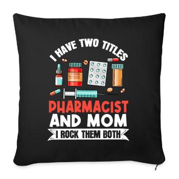 Pharmacy Cat Pharmeowcist Pharmacist Pharmacist - Sofa pillowcase 17,3'' x 17,3'' (45 x 45 cm) - black - Front