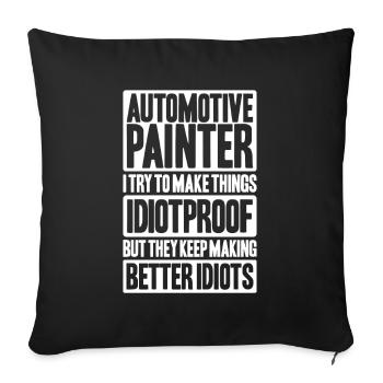 Peintre de véhicules Peintre automobile - Housse de coussin décorative 45 x 45 cm - noir - Devant