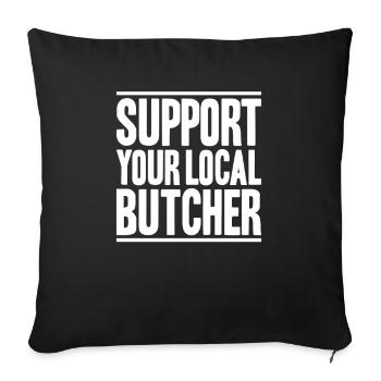 Butcher Butcher Butcher - Sofa pillowcase 17,3'' x 17,3'' (45 x 45 cm) - black - Front