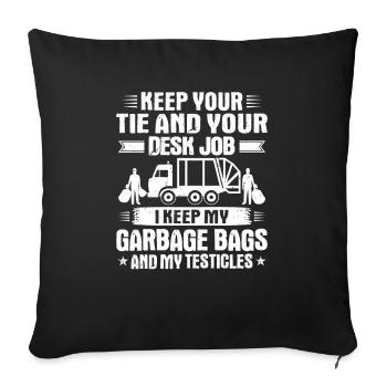 Spécialiste du recyclage et de la gestion des déchets - Housse de coussin décorative 45 x 45 cm - noir - Devant