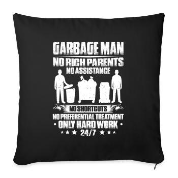 Specialist for recycling and waste management - Sofa pillowcase 17,3'' x 17,3'' (45 x 45 cm) - black - Front