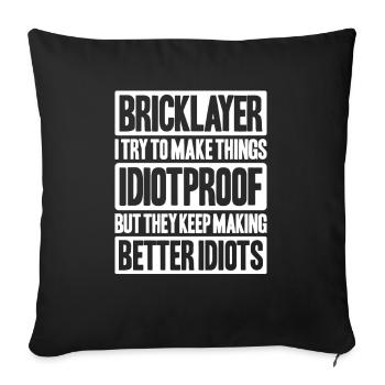 Maître Maçonnerie Maçonnerie Maçon Maçon - Housse de coussin décorative 45 x 45 cm - noir - Devant
