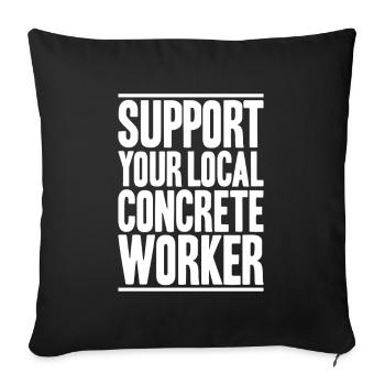 Betonbauer Stahlbetonbauer Concrete Worker - Sofa pillowcase 17,3'' x 17,3'' (45 x 45 cm) - black - Front