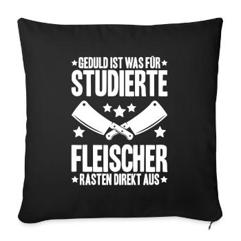 Fleischer Metzger Fleischerei Metzgerei Butcher - Sofakissenbezug 45 x 45 cm - Schwarz - Vorne