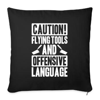 Maître Maçonnerie Maçonnerie Maçon Maçon - Housse de coussin décorative 45 x 45 cm - noir - Devant
