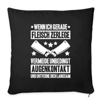 Fleischer Metzger Fleischerei Metzgerei Butcher - Sofakissenbezug 45 x 45 cm - Schwarz - Vorne