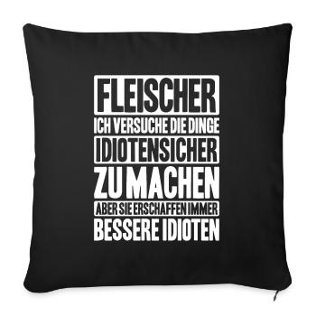 Fleischer Metzger Fleischerei Metzgerei Butcher - Sofakissenbezug 45 x 45 cm - Schwarz - Vorne