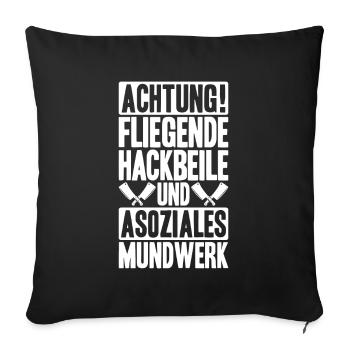 Fleischer Metzger Fleischerei Metzgerei Butcher - Sofakissenbezug 45 x 45 cm - Schwarz - Vorne