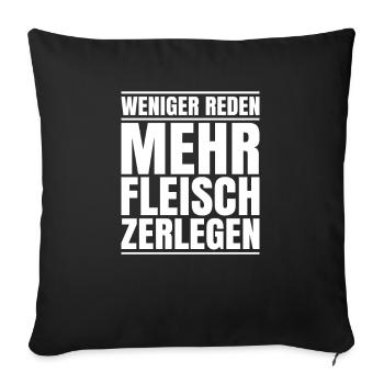 Fleischer Metzger Fleischerei Metzgerei Butcher - Sofakissenbezug 45 x 45 cm - Schwarz - Vorne