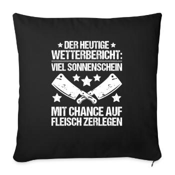 Fleischer Metzger Fleischerei Metzgerei Butcher - Sofakissenbezug 45 x 45 cm - Schwarz - Vorne