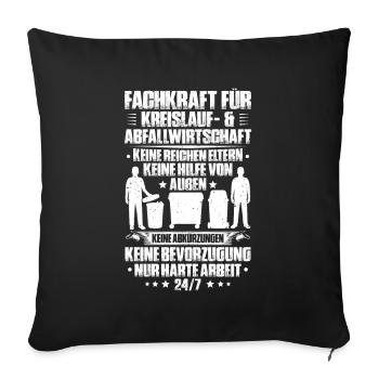 Fachkraft für Kreislauf- und Abfallwirtschaft - Sofakissenbezug 45 x 45 cm - Schwarz - Vorne