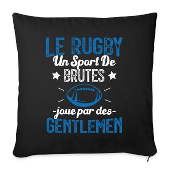 Cadeau Pour Joueur De Rugby - Housse de coussin décorative 45 x 45 cm - noir - Devant