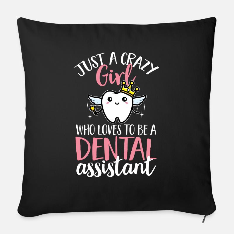 Dental Assistant Future Dentist Hy - Sofa pillowcase 17,3'' x 17,3'' (45 x 45 cm) - black