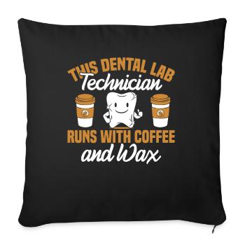 Technicien dentaire Café & Cire Technicien dentaire Dentiste - Housse de coussin décorative 45 x 45 cm - noir - Devant