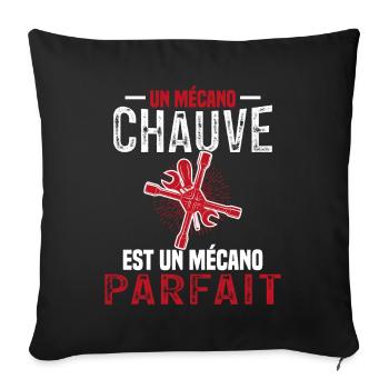 Un Mécano Chauve Est Parfait Humour Garage - Housse de coussin décorative 45 x 45 cm - noir - Devant
