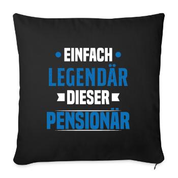 simplement légendaire ce retraité - Housse de coussin décorative 45 x 45 cm - noir - Devant