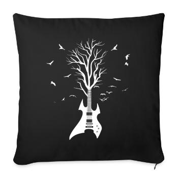 Electric Guitar Tree Birds Nature Musician - Sofa pillowcase 17,3'' x 17,3'' (45 x 45 cm) - black - Front