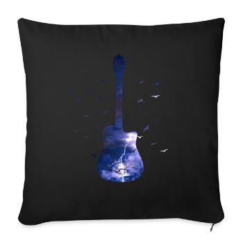 Thunder Nature Guitare Amateurs de musique - Housse de coussin décorative 45 x 45 cm - noir - Devant