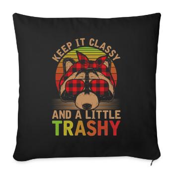 Raccoon Girl Women Funny Garbage Animal - Housse de coussin décorative 45 x 45 cm - noir - Devant
