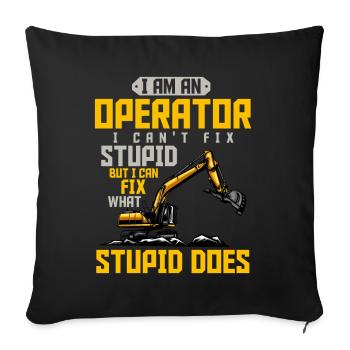 Baggerfahrer Angestellter Geburtstag - Sofakissenbezug 45 x 45 cm - Schwarz - Vorne