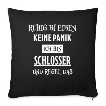 Schlosser Beruf Lustiger Spruch Schlosser Geschenk - Sofakissenbezug 45 x 45 cm - Schwarz - Vorne