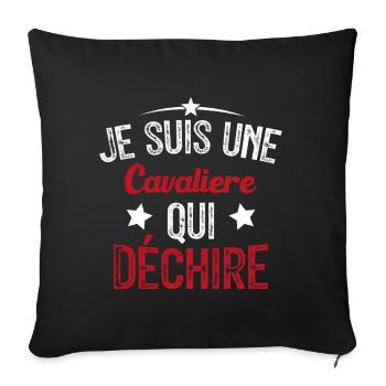 Je suis une Cavalière Qui Déchire - Housse de coussin décorative 45 x 45 cm - noir - Devant