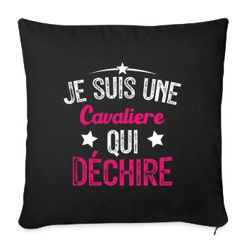 Je suis une Cavalière Qui Déchire - Housse de coussin décorative 45 x 45 cm - noir - Devant