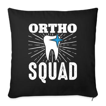 Ortho Squad Orthodontist Orthodontics Zahnä - Sofa pillowcase 17,3'' x 17,3'' (45 x 45 cm) - black - Front