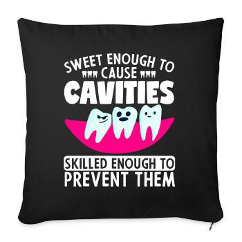 Orthodontiste Dentiste Dentiste Assez mignon pour - Housse de coussin décorative 45 x 45 cm - noir - Devant