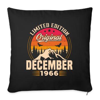 Cadeau D'anniversaire Nées En Décembre 1966 - Housse de coussin décorative 45 x 45 cm - noir - Devant