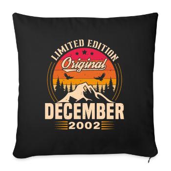 Birthday gift born in December 2002 - Sofa pillowcase 17,3'' x 17,3'' (45 x 45 cm) - black - Front