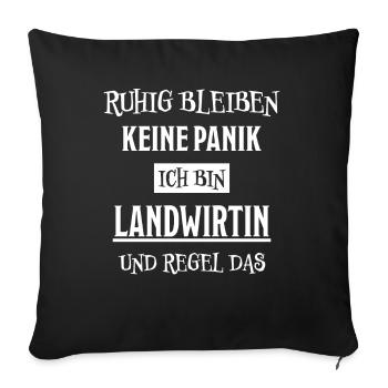 Landwirtin Witz Spruch Traktor Landwirtin Geschenk - Sofakissenbezug 45 x 45 cm - Schwarz - Vorne