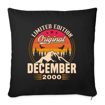 Birthday gift born in December 2000 - Sofa pillowcase 17,3'' x 17,3'' (45 x 45 cm) - black - Front